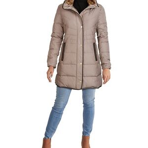 Cole Haan Womens Taupe Puffer Coat - Size XL